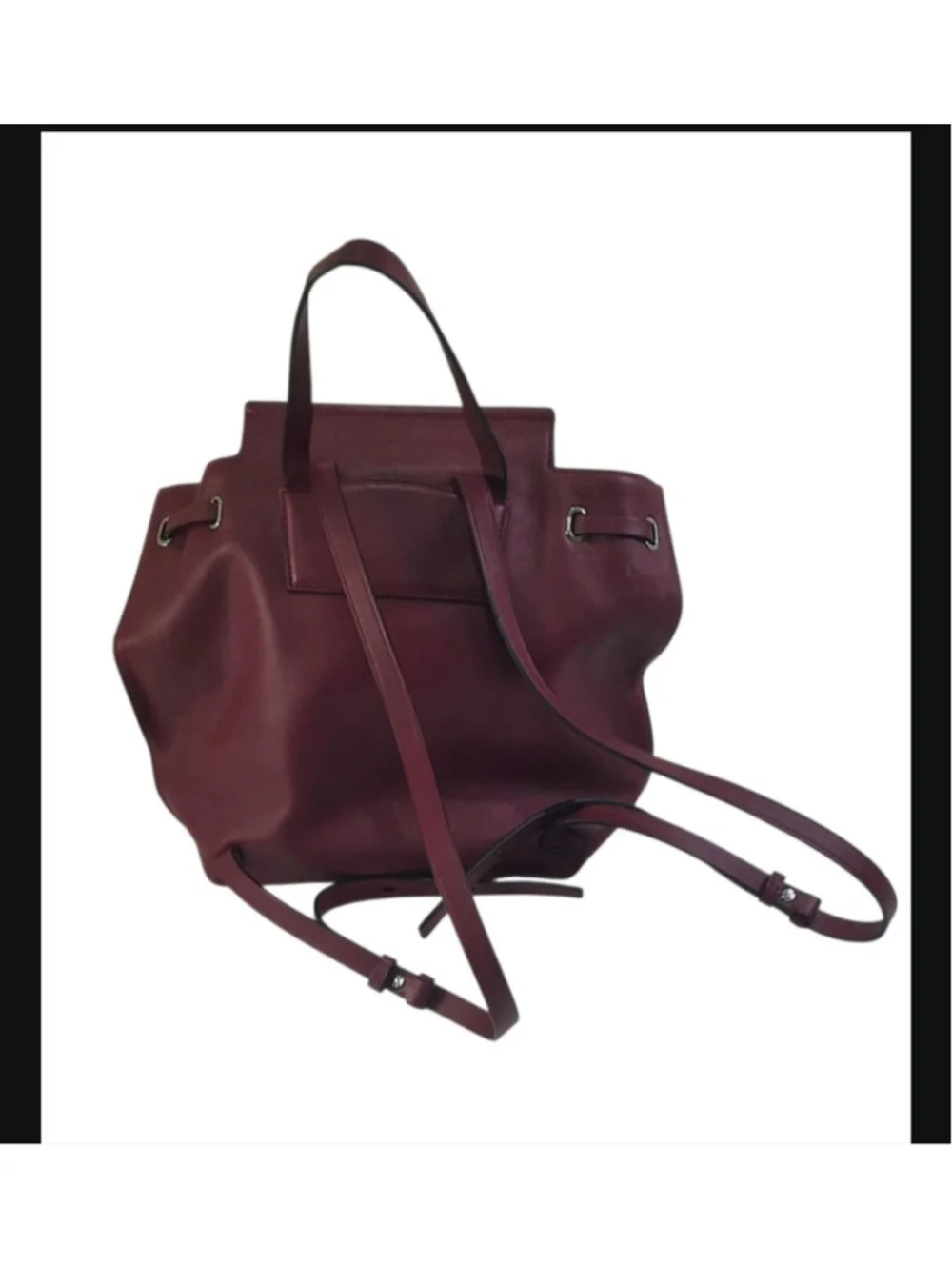 Marc Jacobs New York Zip Burgundy/Bordeaux Leather Backpack Women's EUC